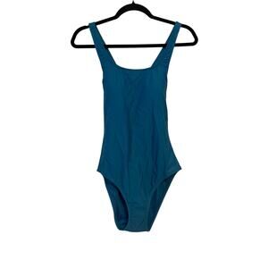 Quince Italian cross back one piece swimsuit in deep lagoon teal Size S